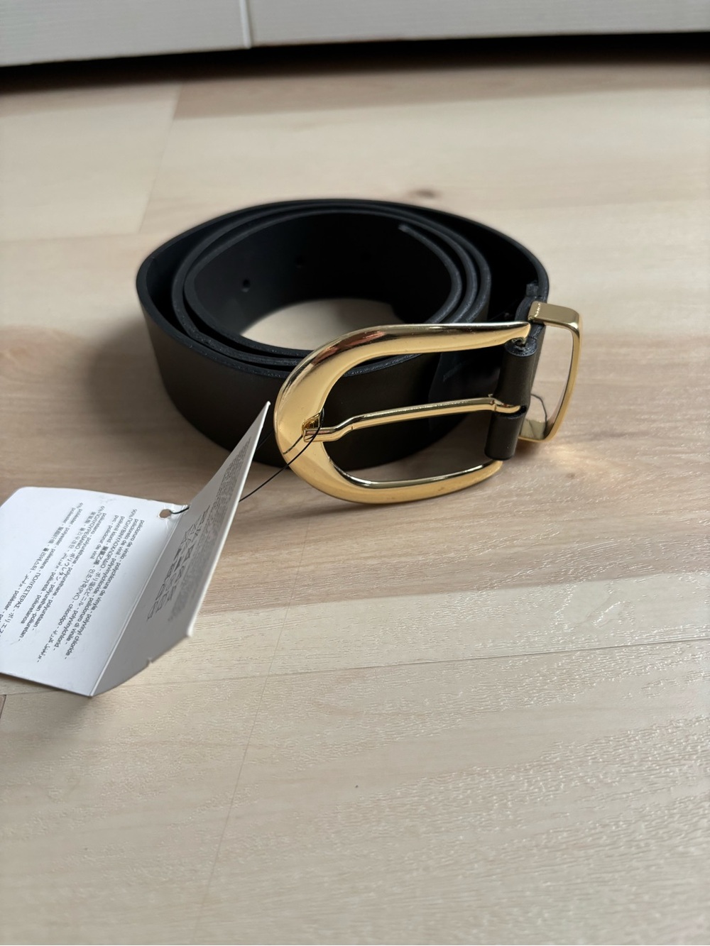 Zara Green Faux Leather Belt with Gold Buckle